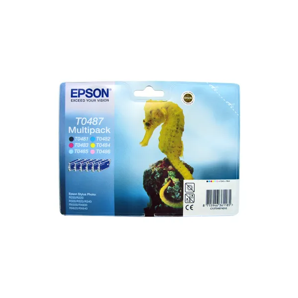 Комплект картриджей T048740 черный, голубой, пурпурный, желтый, светло голубой, светло пурпурный Epson (C13T04874010)