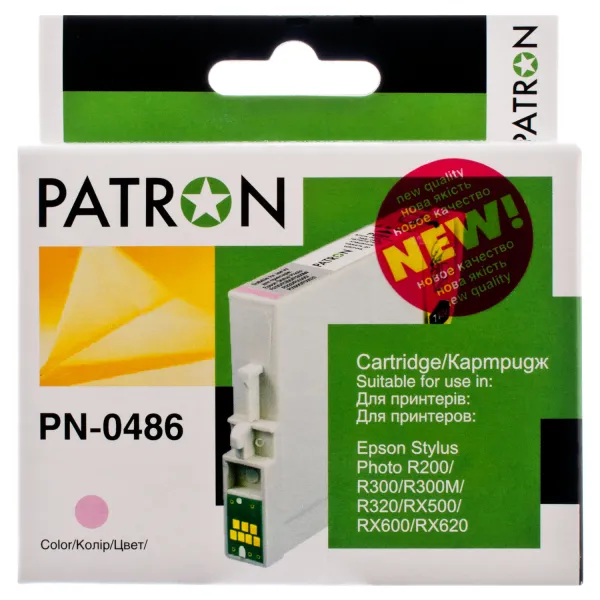 Картридж совместимый Epson T0486 (C13T04864010) 460 стр, светло-пурпурный Patron (PN-0486)