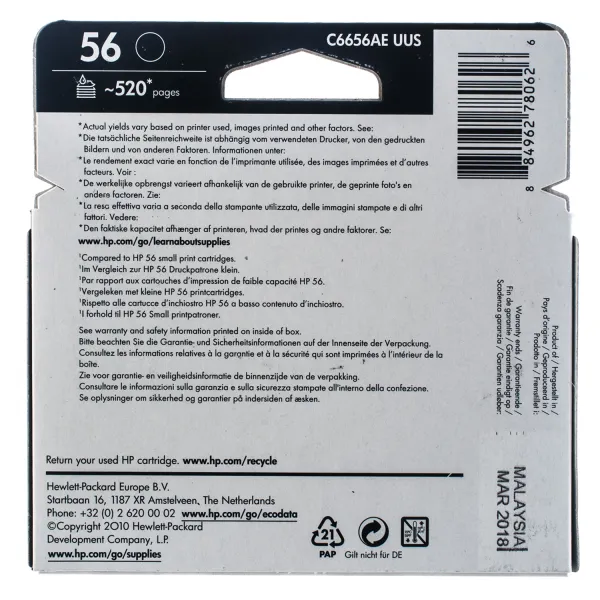 Картридж №56 чорний HP (C6656AE) - Фото 2