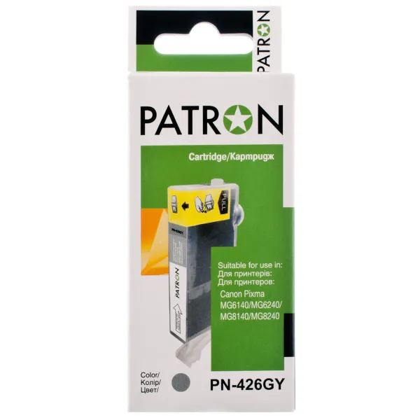 Картридж совместимый Canon CLI-426GY (4560B001) 1520 стр, серый Patron (PN-426GY)