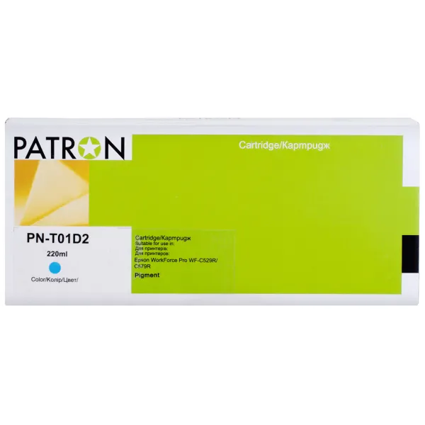 Картридж совместимый Epson T01D2 XXL (C13T01D200) 20K стр, голубой Patron (PN-T01D2)