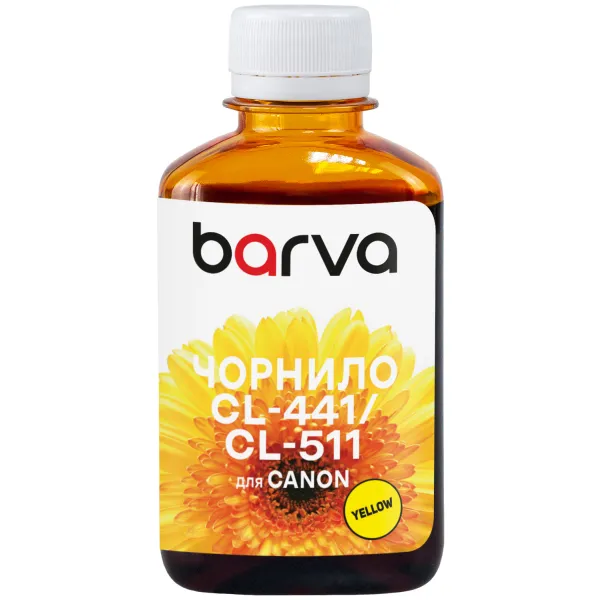 Чернила совместимые для Canon CL-441/CLI-521/CL-511 специальные 180 г, водорастворимые, желтые Barva (C521-059)