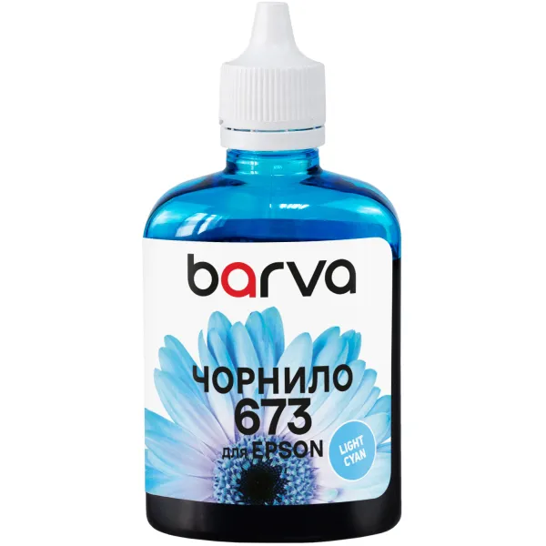Чернила совместимые для Epson 673 LC специальные 90 г, водорастворимые, светло-голубые Barva (L800-416)