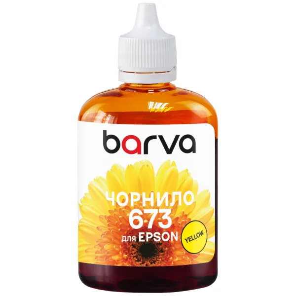 Чернила совместимые для Epson 673 Y специальные 90 г, водорастворимые, желтые Barva (L800-414)