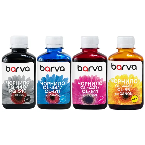 Комплект чернил совместимых для Canon PG-512BK + CL-513C/M/Y специальные 4х180 г, водорастворимые, BK/C/M/Y Barva (CPGI520-180-MP)