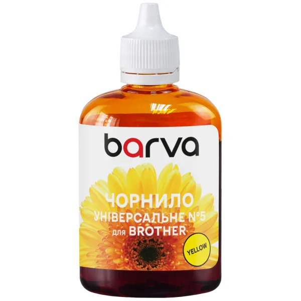 Чорнило для Brother універсальне №5 90 г, водорозчинне, жовте Barva (BU5-482)