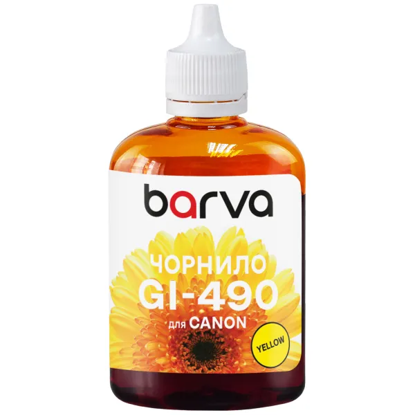 Чернила совместимые для Canon GI-490 Y специальные 90 г, водорастворимые, желтые Barva (G490-510)