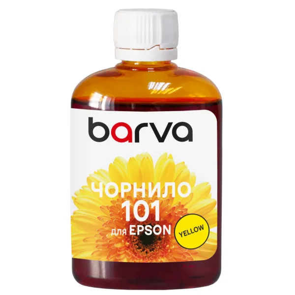 Чернила совместимые для Epson 101 Y специальные 100 мл, водорастворимые, желтые Barva (E101-601)