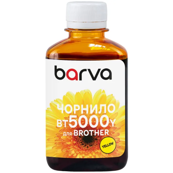 Чорнило сумісне для Brother BT5000Y спеціальне 180 мл, водорозчинне, жовте Barva (BBT5000Y-756)