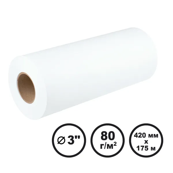 Бумага широкоформатная инженерная 80 г/м2, 420 мм x 175 м LFP Barva (IP-O080-357)