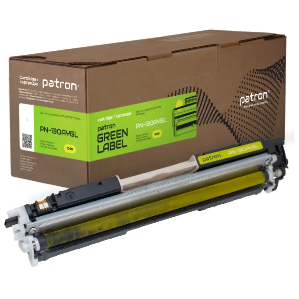 Тонер-картридж совместимый HP 130A (CF352A) Green Label, желтый Patron (PN-130AYGL)