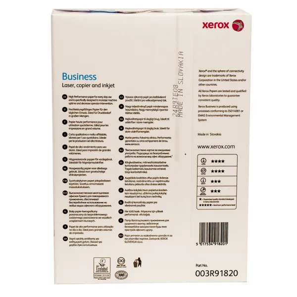 Папір офісний А4, 80 г/м2, 500 арк, Клас В, Business Xerox (003R91820) - Фото 2
