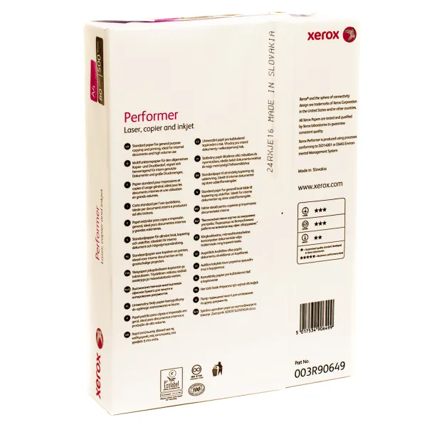 Папір офісний А4, 80 г/м2, 500 арк, Клас С, Performer Xerox (003R90649) - Фото 2