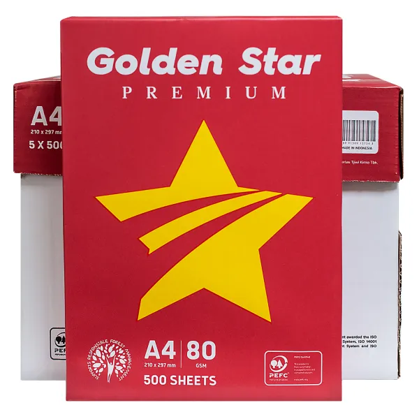 Бумага офисная А4, 80 г/м2, 500 л, класс С Golden Star IK (151638)