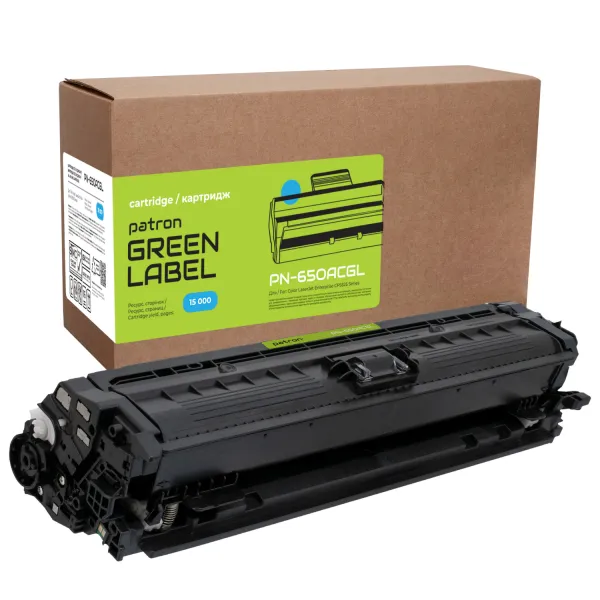 Картридж совместимый HP 650A (CE271A) Green Label, голубой Patron (PN-650ACGL)