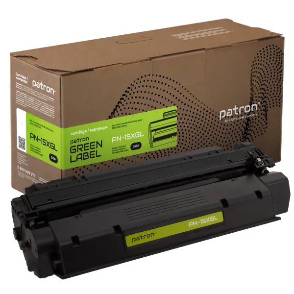 Картридж совместимый HP 15X (C7115X) Green Label Patron (PN-15XGL)