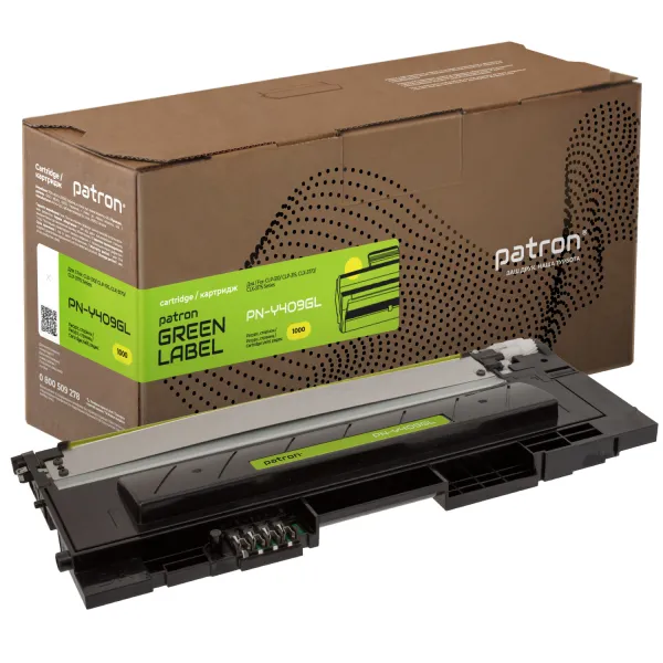 Тонер-картридж совместимый Samsung CLT-Y409S Green Label, желтый Patron (PN-Y409GL)
