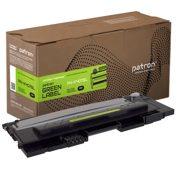 Тонер-картридж совместимый Samsung CLT-K407S черный Green Label Patron (PN-K407GL)