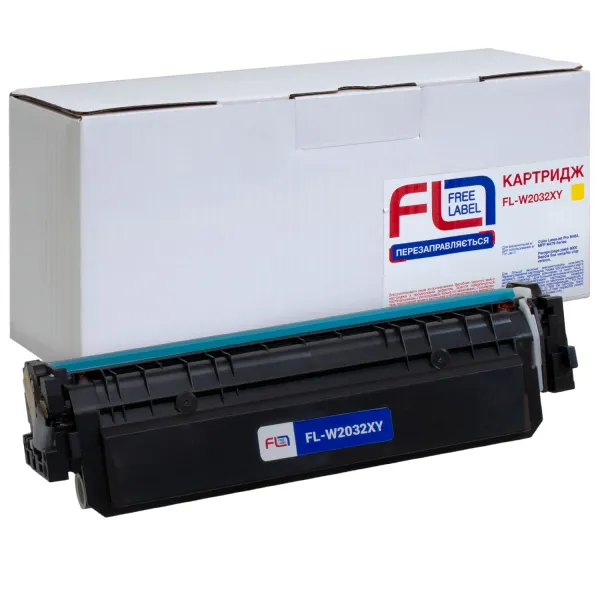 Картридж совместимый HP 415X (W2032X) желтый, версия без чипа Free Label (FL-W2032XY)