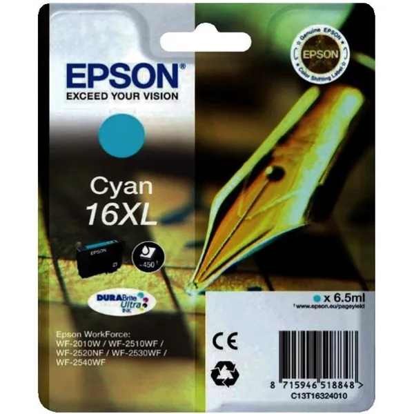 Картридж №16XL голубой Epson (C13T16324010)
