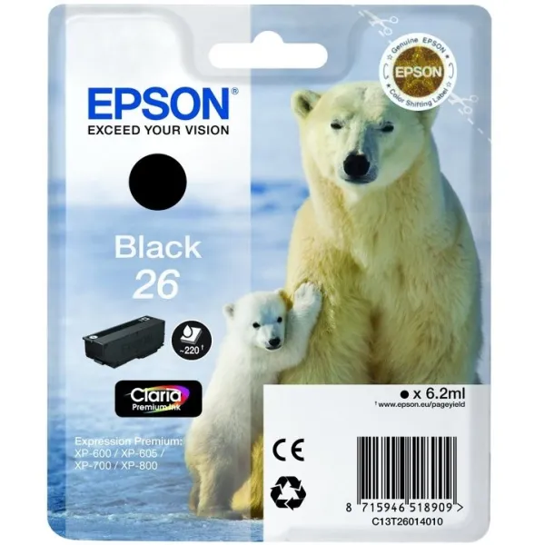 Картридж T26014 черный Epson (C13T26014012)
