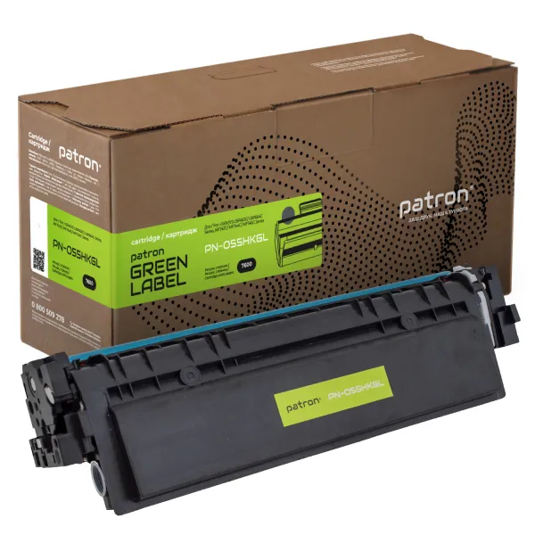 Картридж сумісний Canon 055 H чорний Green Label Patron (PN-055HKGL)