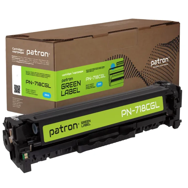 Картридж совместимый Canon 718 голубой Green Label Patron (PN-718CGL)