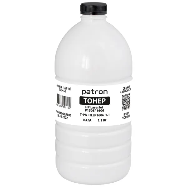 Тонер HP LJ P1505/1606 флакон, 1,1 кг Patron (PN-HLJP1606-1.1)