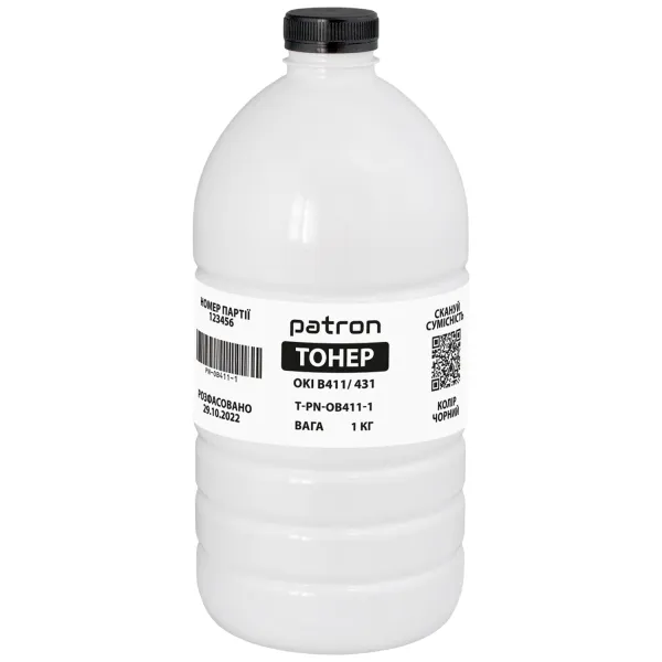 Тонер Oki B411 флакон, 1 кг Patron (PN-OB411-1)