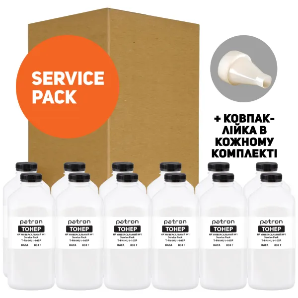 Тонер HP универсальный №1 Service Pack, флакон 12x833 г Patron (PN-HU1-10SP)