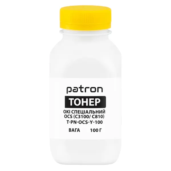 Тонер Oki специальный OCS флакон, 100 г, желтый Patron (PN-OCS-Y-100)