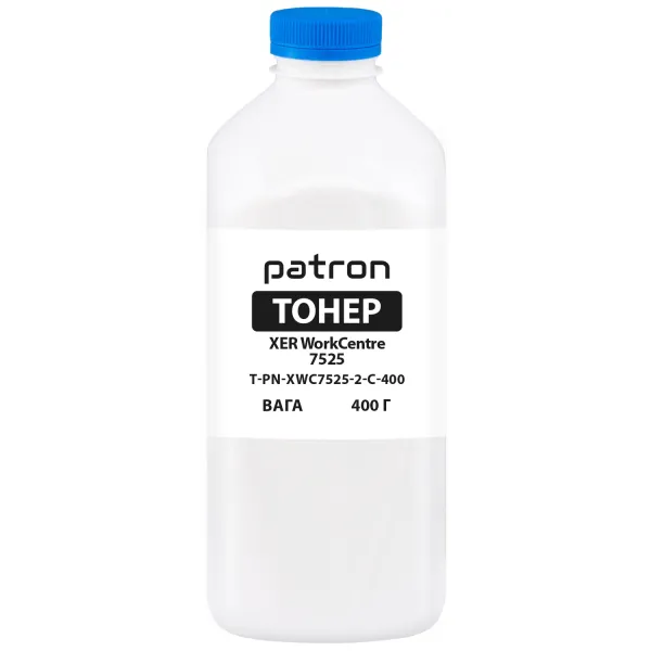 Тонер XER WorkCentre 7525 флакон, 400 г, голубой Patron (PN-XWC7525-2-C-400)