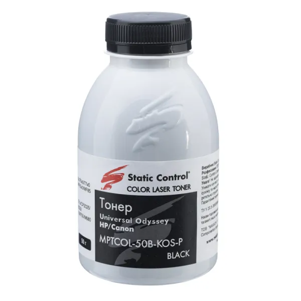 Тонер HP универсальный MPTCOL флакон, 50 г, черный SCC (MPTCOL-50B-KOS-P)