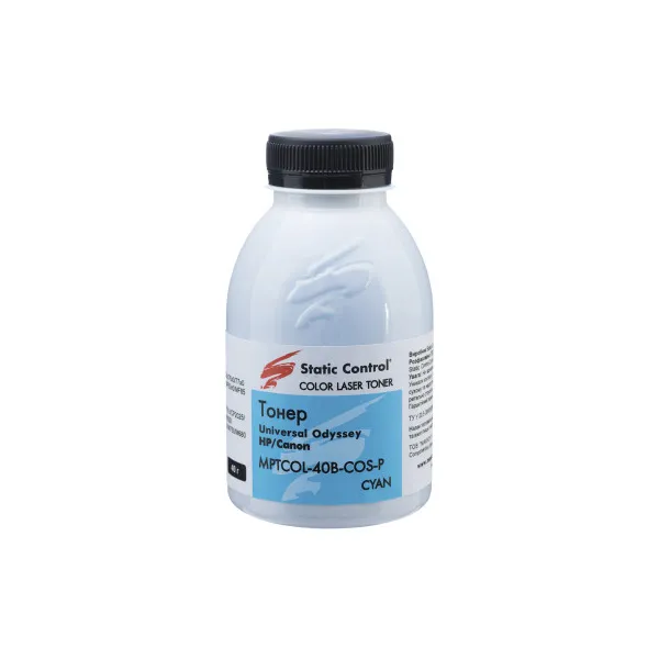 Тонер HP универсальный MPTCOL флакон, 40 г, голубой SCC (MPTCOL-40B-COS-P)