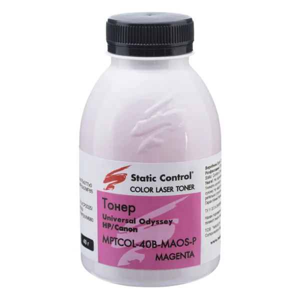 Тонер HP универсальный MPTCOL флакон, 40 г, пурпурный SCC (MPTCOL-40B-MAOS-P)