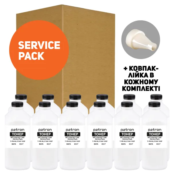 Тонер HP LJ 1160 Service Pack, флакон 12x833 г Patron (PN-HLJ1160-10SP)