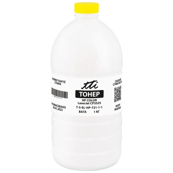 Тонер HP Color LaserJet CP3525 флакон, 1 кг, желтый TTI (TSM-T721-1-1)