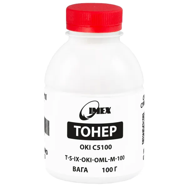 Тонер Oki C5100 флакон, 100 г, пурпурный Imex (TSM-OML-M-100)