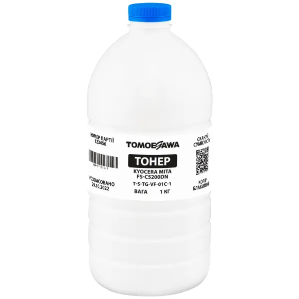 Тонер Kyocera Mita FS-C5200DN флакон, 1 кг, голубой Tomoegawa (TSM-VF-01C-1)