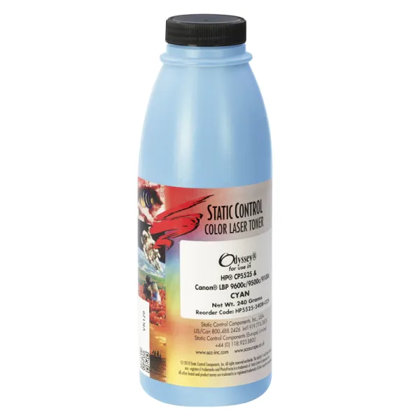 Тонер HP CLJ 5525 флакон, 240 г, голубой SCC (HP5525-240B-COS)