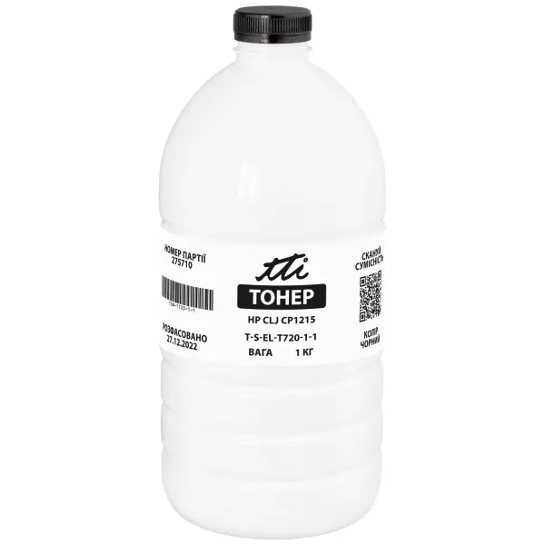 Тонер HP CLJ CP1215 флакон, 1 кг, черный TTI (TSM-T720-1-1)