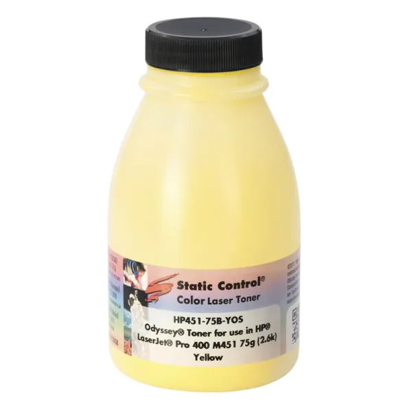 Тонер HP CLJ Pro 400 M452 флакон, 75 г, желтый SCC (HP451-75B-YOS)