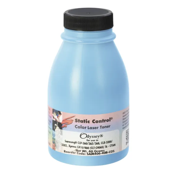 Тонер Samsung CLP-360 флакон, 40 г, голубой SCC (SAM406-40B-COS)