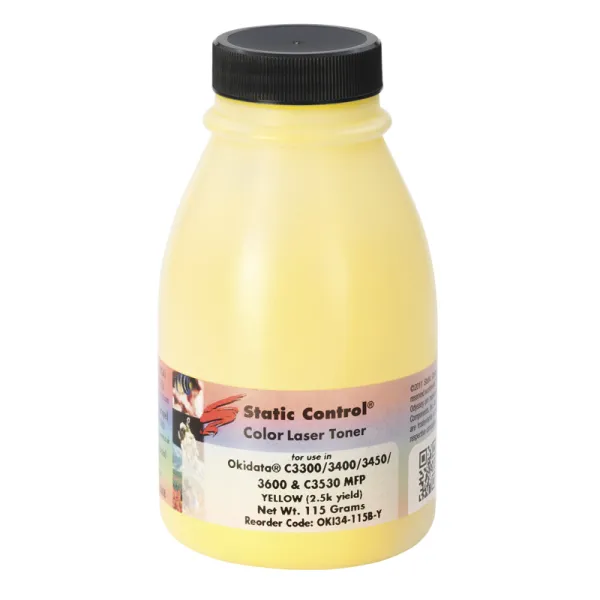 Тонер Oki 3400 флакон, 115 г, жовтий SCC (OKI34-115B-Y)