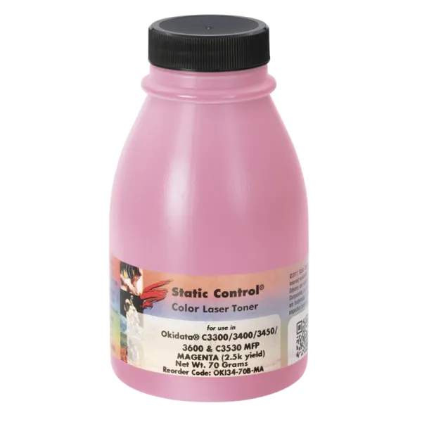 Тонер Oki 3400 флакон, 70 г, пурпуровий SCC (OKI34-70B-MA)