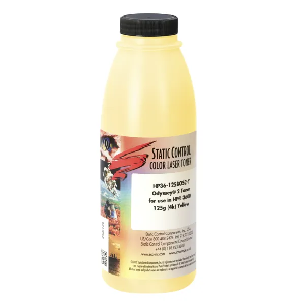 Тонер HP CLJ 3600 флакон, 125 г, жовтий SCC (HP36-125BOS2-Y)