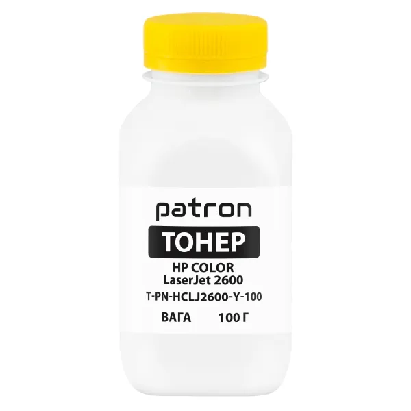 Тонер HP CLJ 2600 флакон, 100 г, жовтий Patron (PN-HCLJ2600-Y-100)