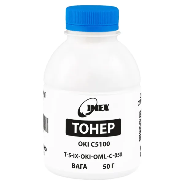 Тонер Oki C5100 флакон 50 г, голубой (OML) Imex (TSM-OML-C-050)
