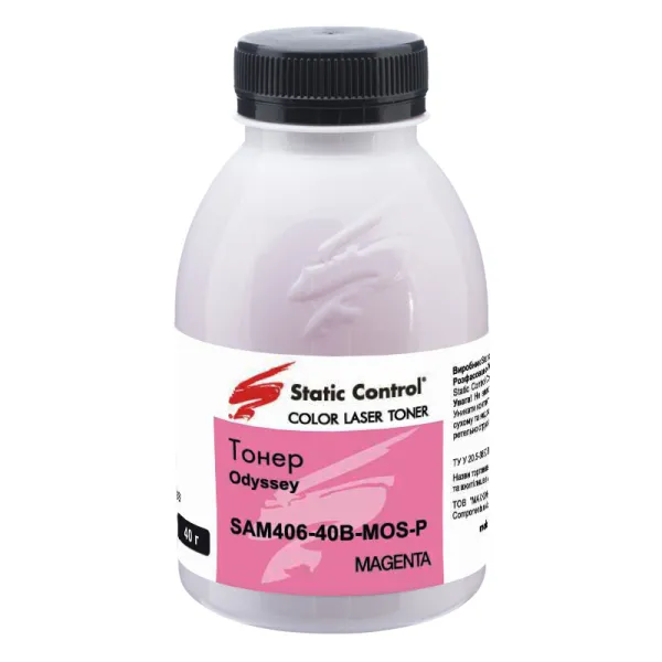 Тонер Samsung CLP-360/CLX-3300 флакон, 40 г, пурпурный SCC (SAM406-40B-MOS-P)