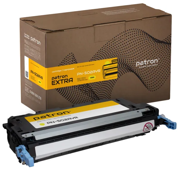 Картридж совместимый HP 502A (Q6472A) желтый Extra Patron (PN-502AYR)